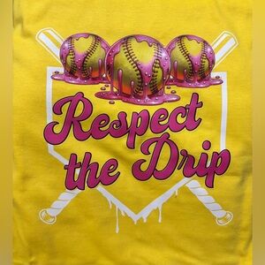 NEW Size Large Respect the Drip Soft Tee - Yellow & Pink